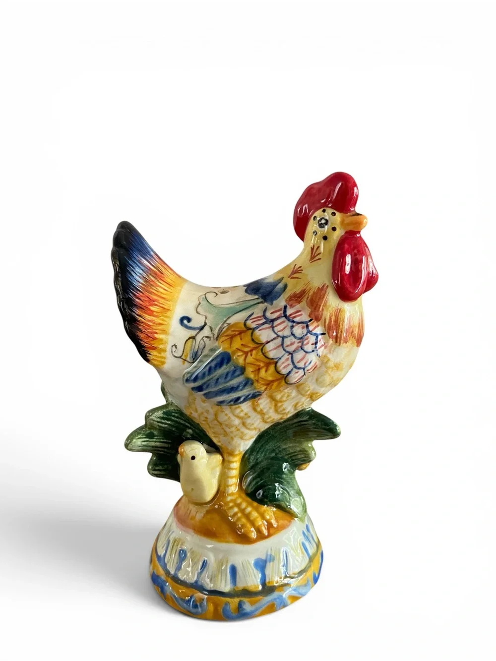 Fitz & Floyd Ricamo Rooster and Hen Salt & Pepper Set of 2